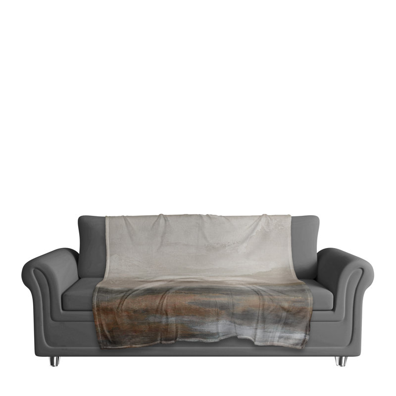 Moody Rust Abstract Riverscape Throw Blanket