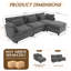 Canapé modulaire en L 111 po en velours côtelé de 111 po, canapé Cloud avec siège profond, repose-pieds mobile, port de charge intégré et poches latérales, canapé rembourré confortable avec coussins pour le salon-132015930