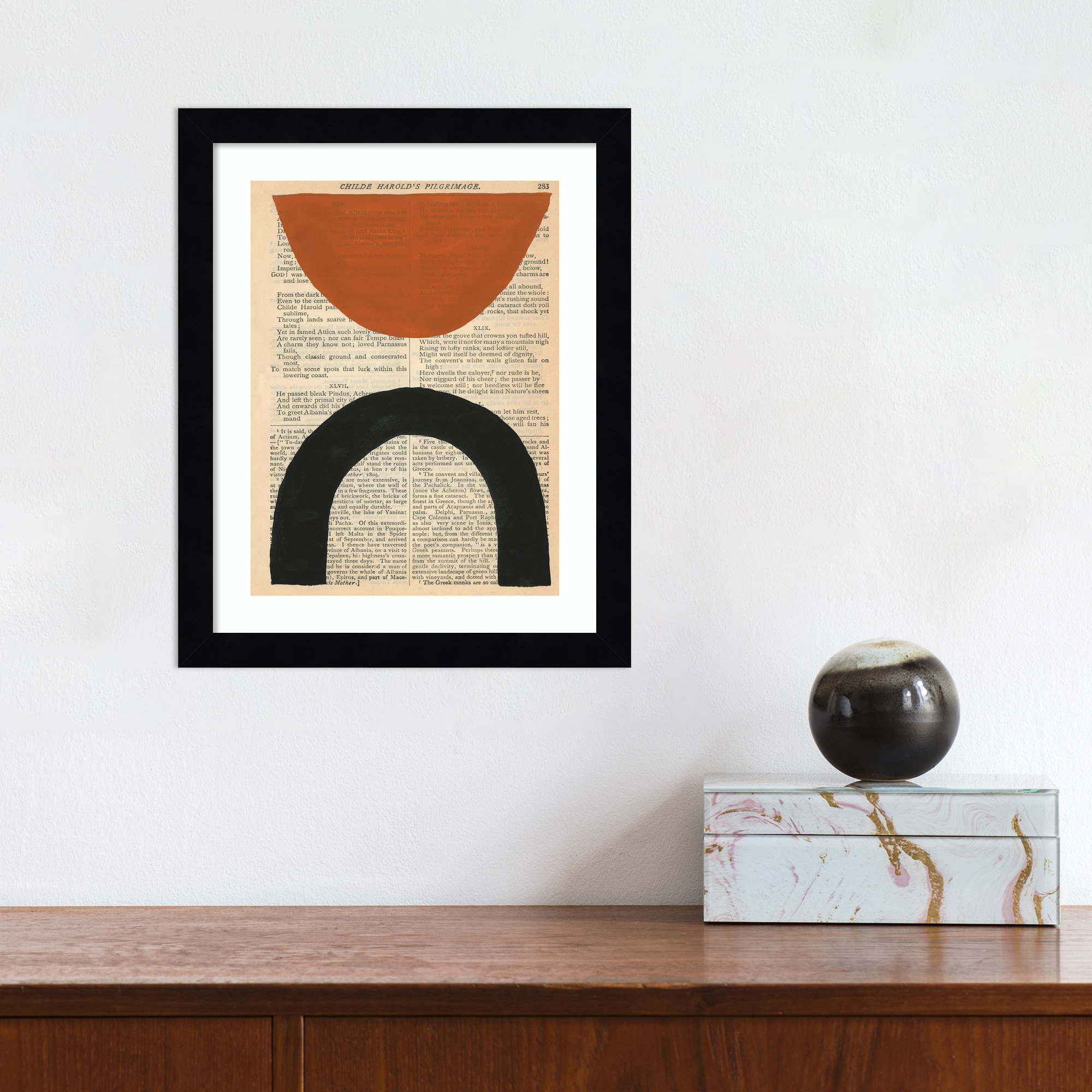 Modern Prose by W. Stramel, Black, 13" H x 11" W x 1" D