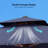 156'' x 120'' Double Top Wood Pattern Rectangle Umbrella with Steel Plate Base-729935942