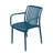 Outdoor Stackable Dining Chair With Armrest, All-weather Plastic Patio Chair, Pool Side Chair, Modern Slatted Design For Balcony, Garden, Backyard, Indoor & Outdoor Use (teal Blue)-785081814