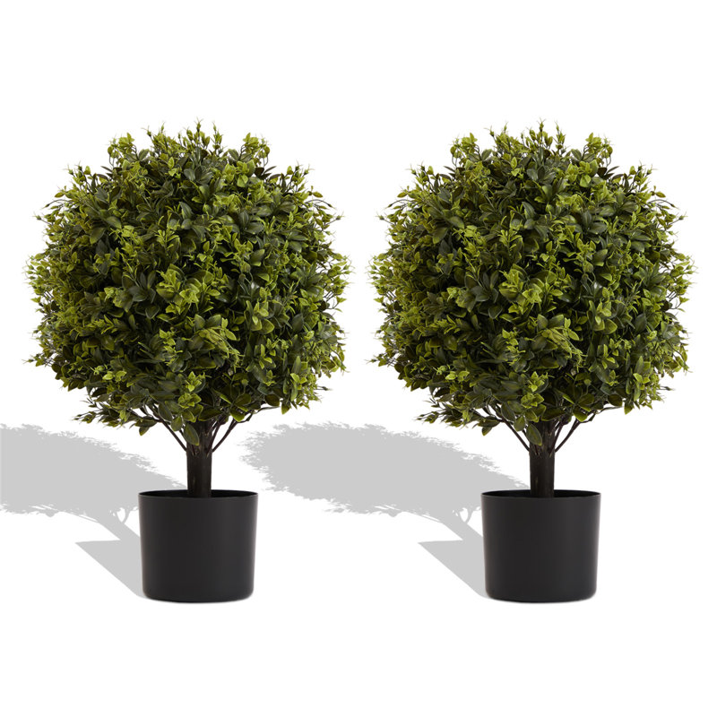 Boule de protection contre les rayons UV topiaire pour vente chaude et extérieure plantes artificielles dans un pot de 55 cm 2 pièces