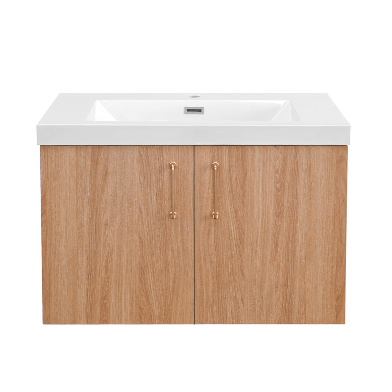 Wall Mounted Bathroom Vanity With Sink, 30"