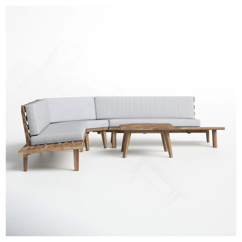 Ensemble de canapé en forme de V 4 pièces - gris