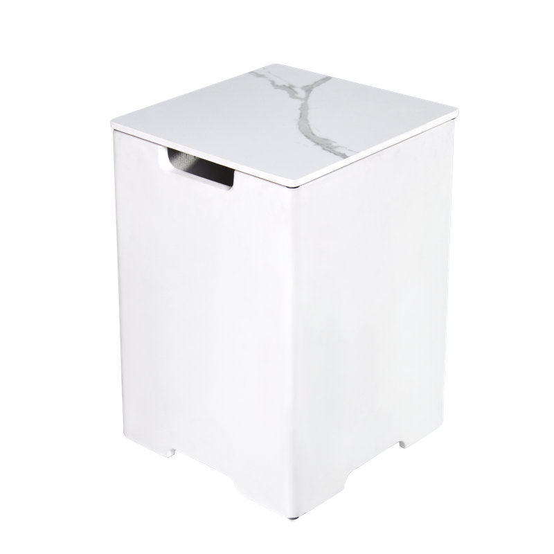 40.4cm Square Marble Porcelain/GFRC Propane Tank Cover, Bianco White, 63cm H x 40.4cm W x 40.4cm D