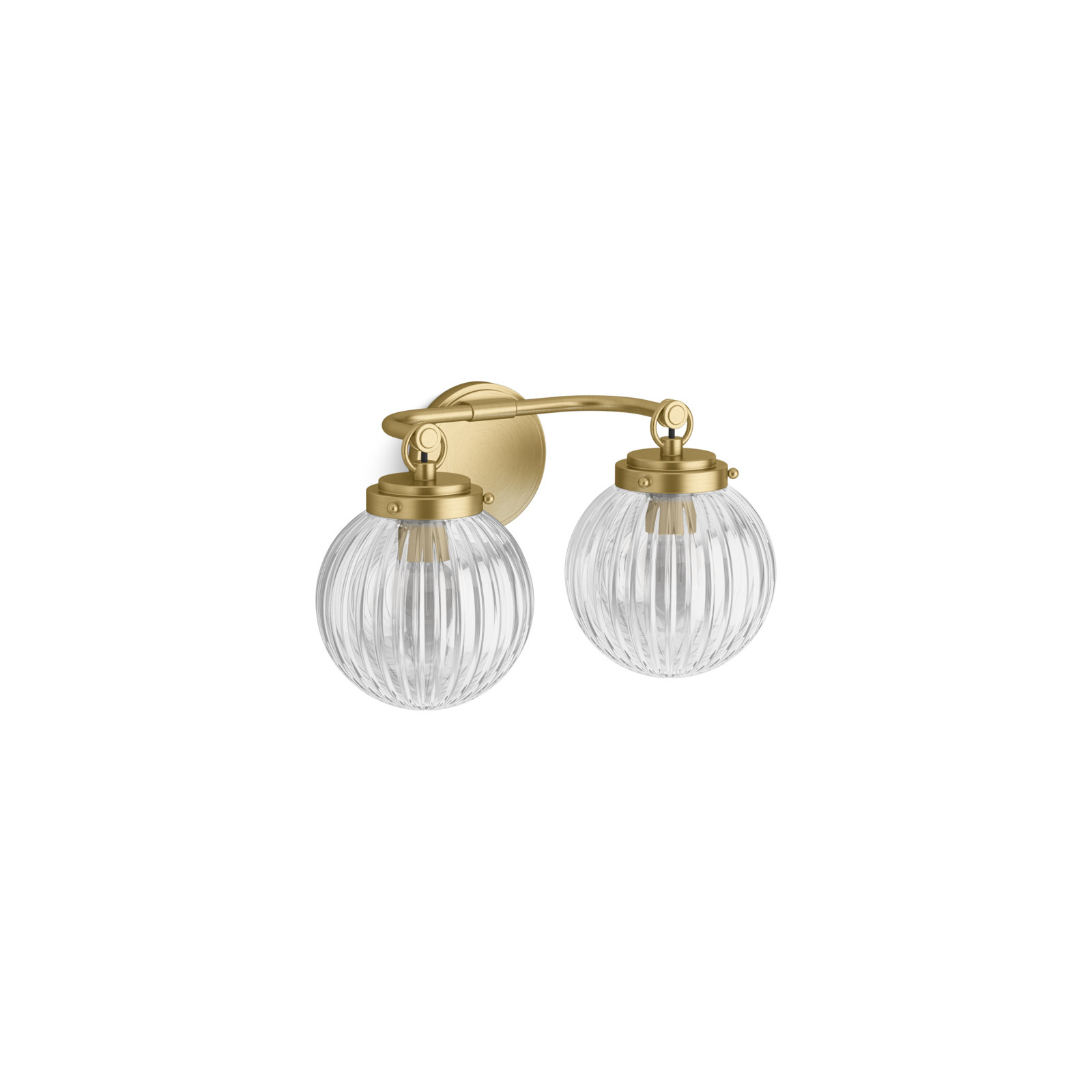 Kohler Embra 2-Light Armed Sconce, Brushed Modern Brass
