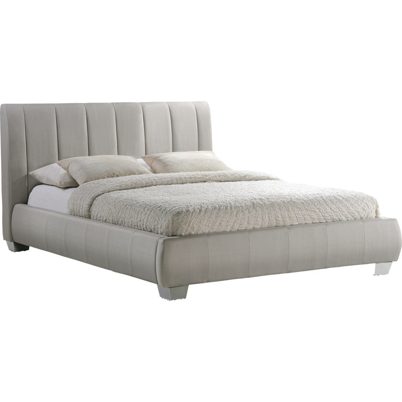 Cantos Upholstered Bed, Sand, Double (4'6)