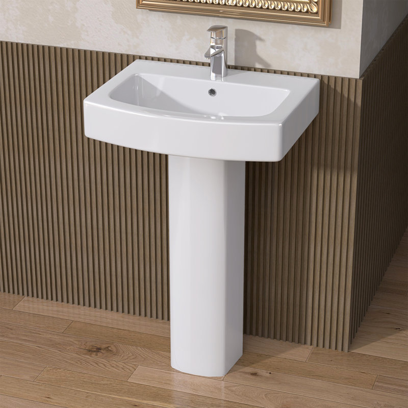 Ogonbrick 17.31'' Ceramic Rectangular Bathroom Sink with Overflow