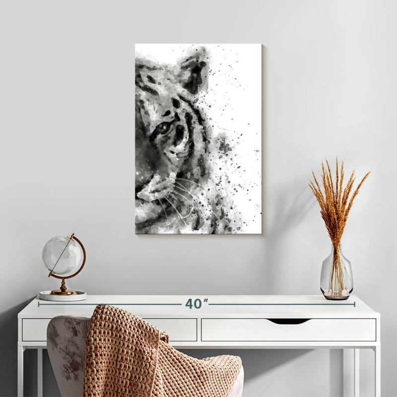 Tigre de Brampt à l'attention, H 24 po x l 16 po