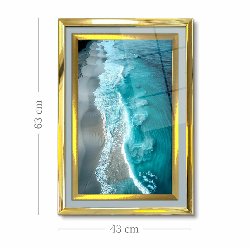 Élégante peinture décorative encadrée, 17,0 po x 25,6 po | 100% verre acrylique (épaisseur: 0,04 pouce) et cadre en bois massif (épaisseur: 1,0 pouce) | Art mural parfait pour le salon, la chambre à coucher et le bureau