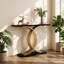 Table console rectangulaire RARLON en MDF et métal, 110 cm L x 29,7 cm P x 80 cm H