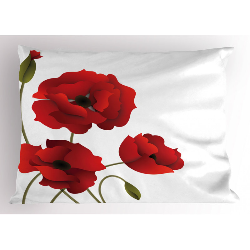 Flowers Polyester Floral Sham Set, King