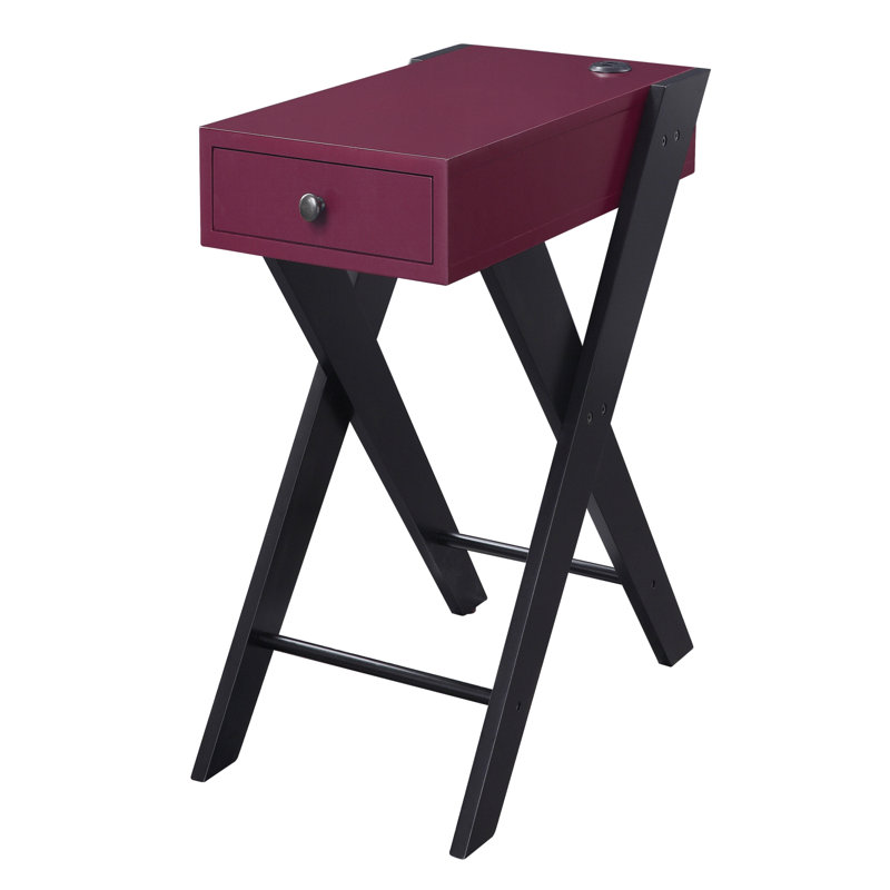 Table d'appoint bourgogne avec ports USB, Bourgogne