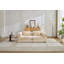 Canapé à compression, canapé-lit au sol convertible avec structure de forme fixe, canapé modulaire LonSeaBoneless, sans assemblage requis, tissu chenille, pour la chambre du salon, beige