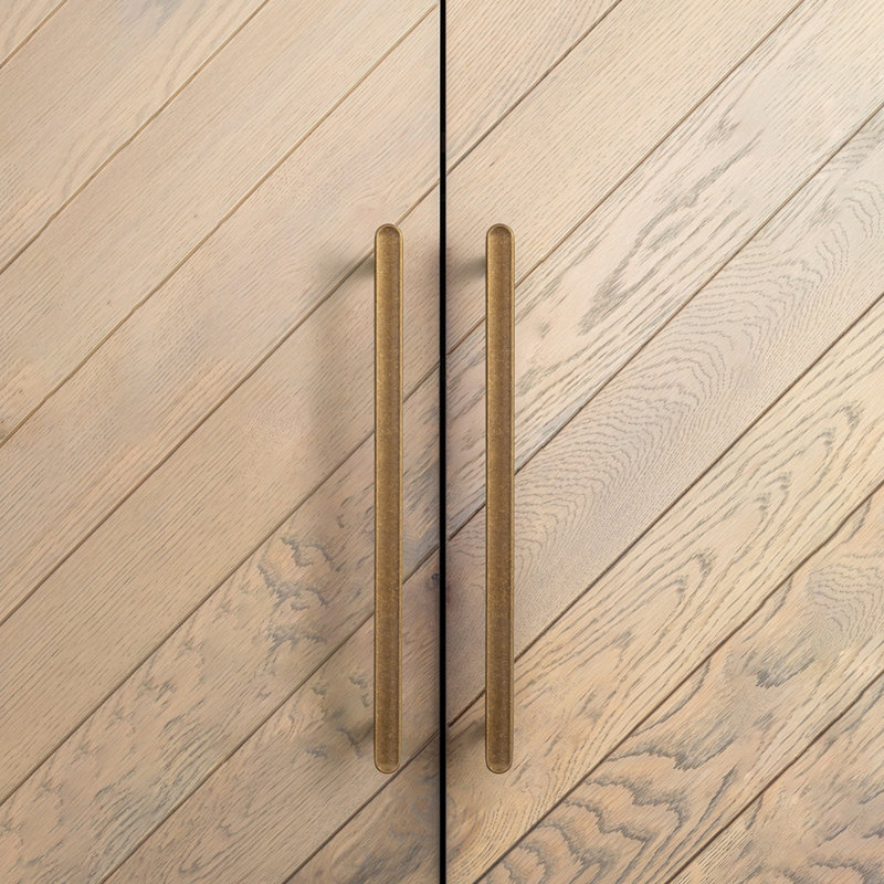 Poignée de meuble élégante et moderne, 7 14/25", Laiton antique