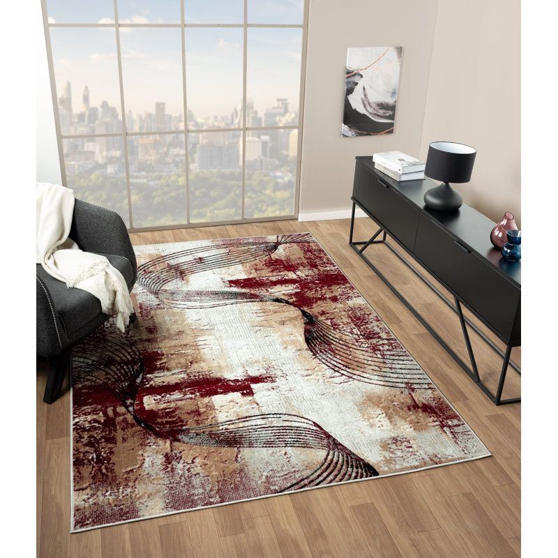Vladya Abstract design Area Rug, Rectangle 2' x 3'3"