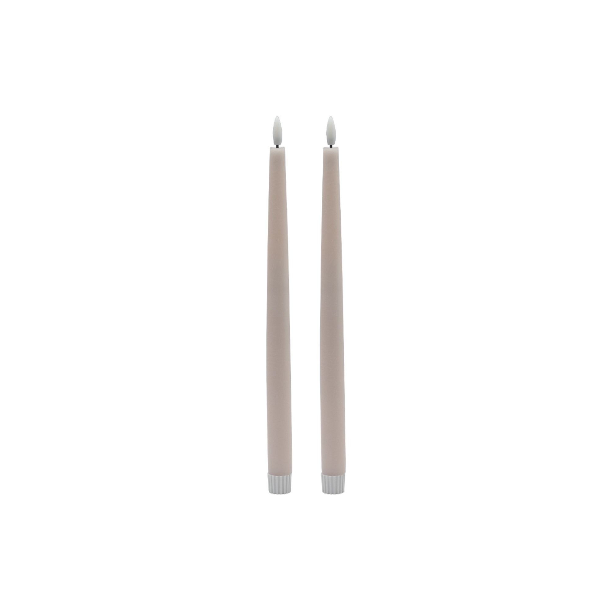 2 Pc Tall Flameless Taper Candle, Pink