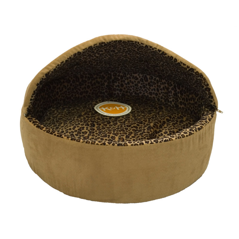 Animal Print Pet Bed, Mocha, Small (16" H x 16" W)