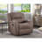 For Small Living Spaces,  Modern Manual Recliner Chair, Compact Warm Brown Faux Leather