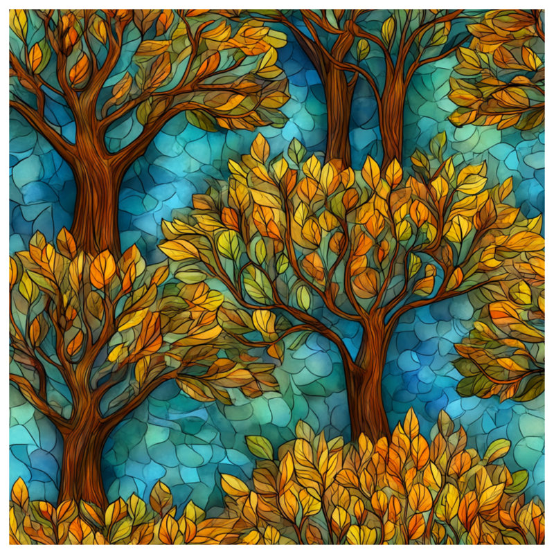 Tapisserie murale feuilles d'automne - Décoration murale nature, H 50 po x l 60 po avec 4 œillets