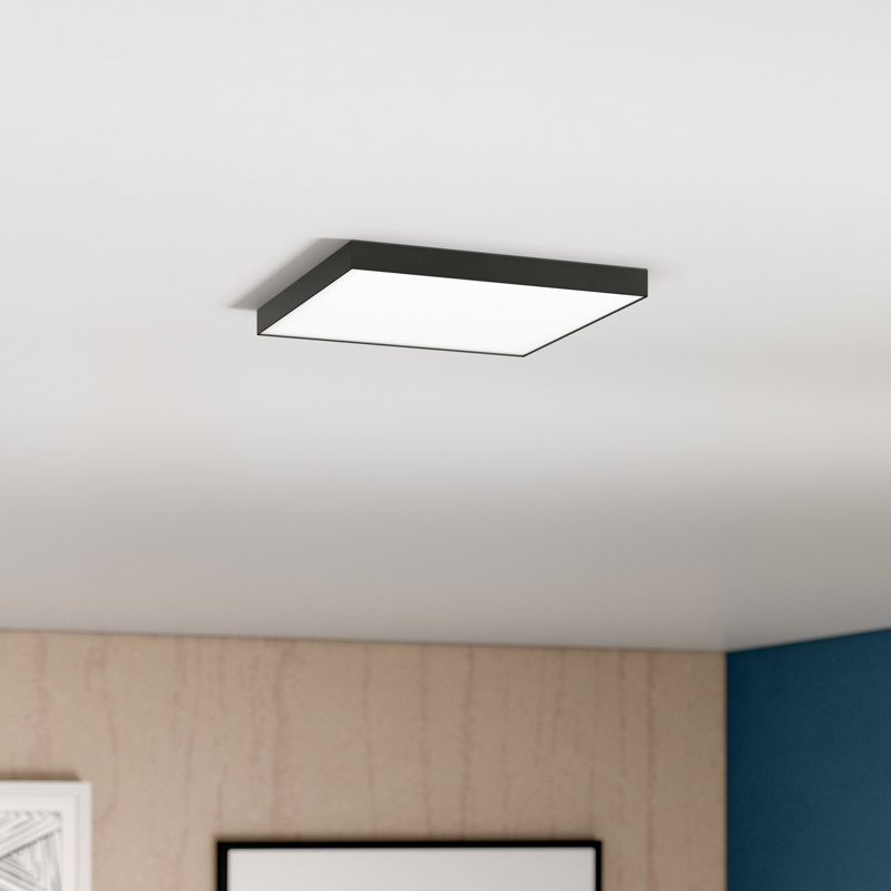 Plafonnier encastré 1 lumière DEL Warrenton, Noir, H 0,75 po x l 4,75 po x P 4,75 po