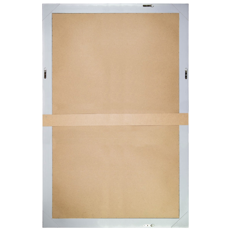 Efharis Wood Flat Wall Mirror, Silver, 79cm x 55cm