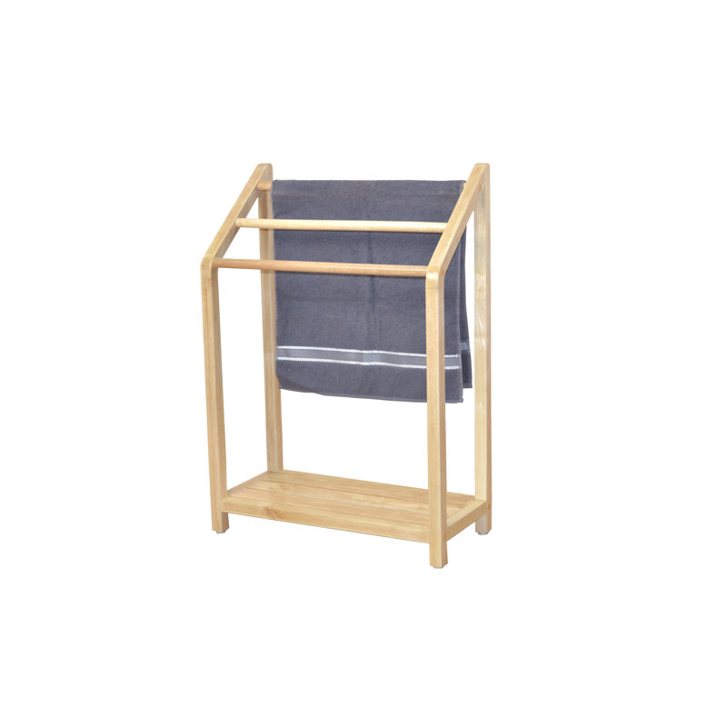 Barview Wood 3 Freestanding Towel Rack, Natural colour