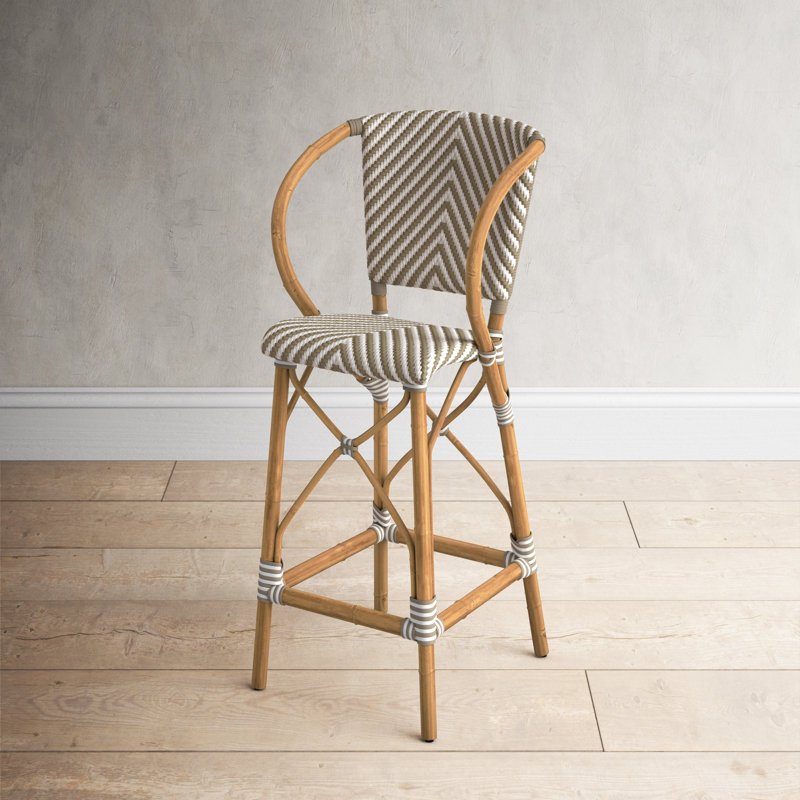 Pearl Stool with Solid Wood Frame, Gray