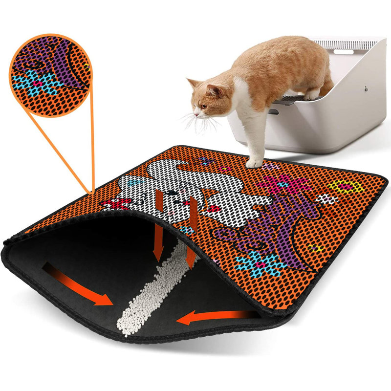 Premium Cat Litter Mat, 18 x 24 inches | 50% PVC / 50% Polyester, Machine Washable & Vacuum Friendly | Durable, Easy-Clean Design for Pet Owners | Protect Your Floors from Litter Messes