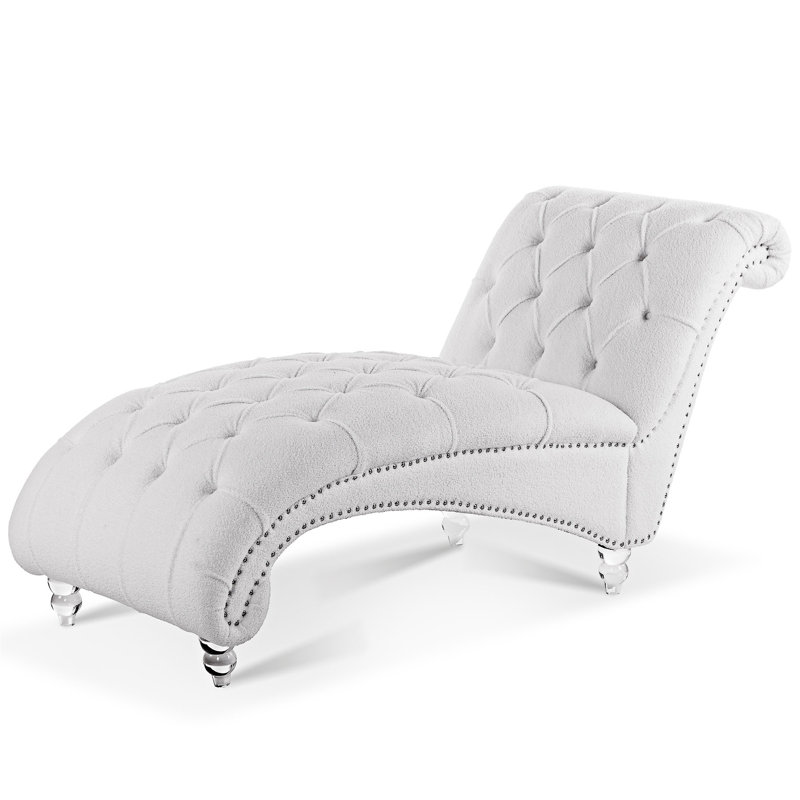 Chaise longue sans accoudoirs Modern, Tissu blanc