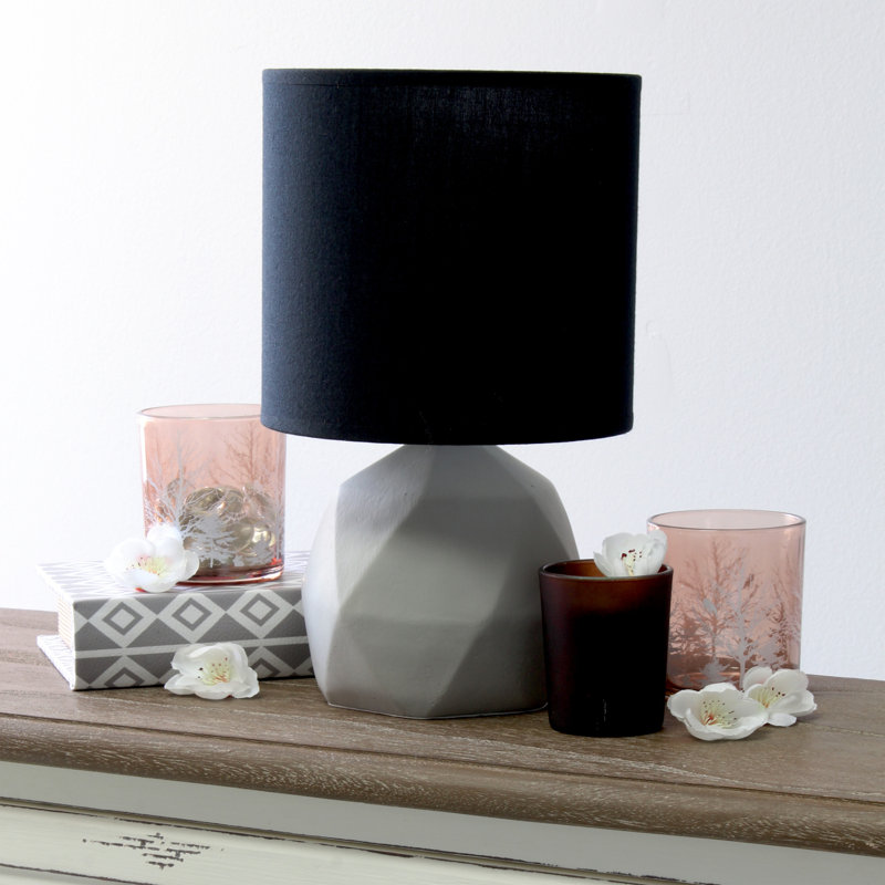Geometric Concrete Lamp, Black