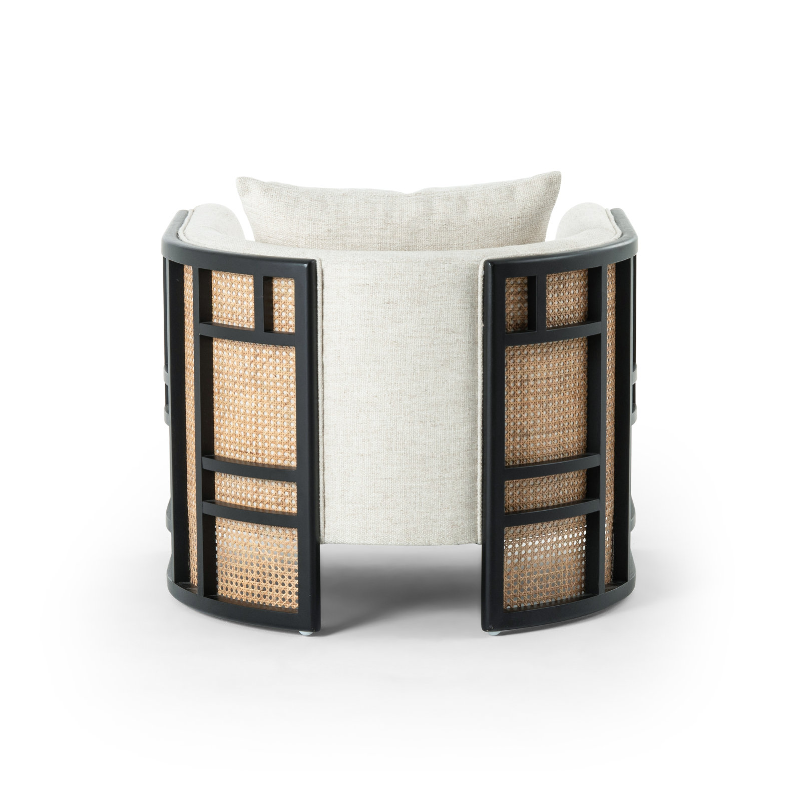 Isidor Barrel Chair, Brushed Ebony, Thames Cream