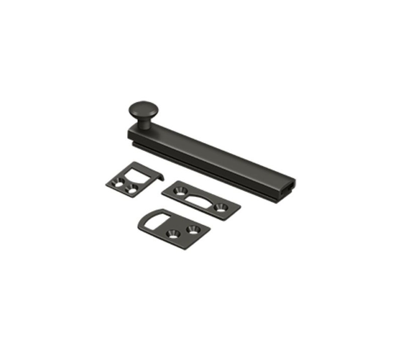 Brass Latch/Catch/Bolt, Oil Rubbed Bronze, 1.9375" H x 4" W x 1.5625" D