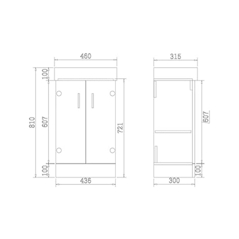 VeeBath 450mm Cloakroom Unit and basin - Anthracite Gloss