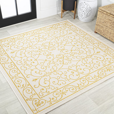 Tapis d'intérieur / extérieur crème / jaune Debbe