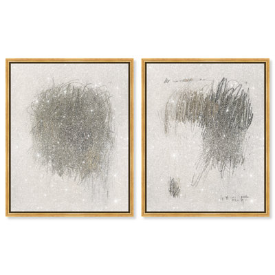 Modernist Sketch Set Canvas Abstract Print by Oliver Gal, Black Frame, 16 x 20