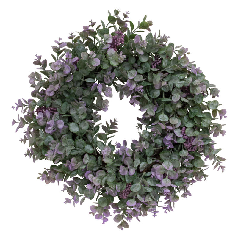 Couronne de polyéthylène (PE) 20 po Lavande Eucalyptus avec graines Twig
