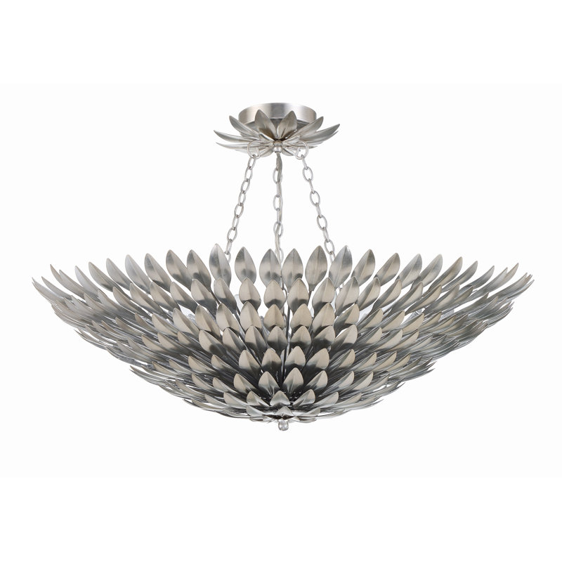 Plafonnier semi-encastré Margo, Argent argent, H 7 po x l 30 po x P 30 po, 8 lumières