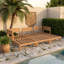 Ensemble de canapé de patio en bois 6 pièces avec 5 coussins et 6 coussins