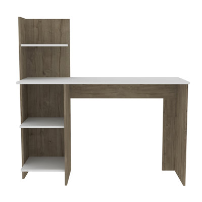 White And 4-Shelf Writing Desk