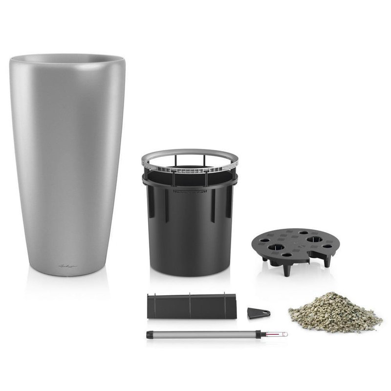 Rondo Pot Planter, 75cm H x 40cm W x 40cm D, Sliver
