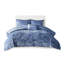 Édredon en velours bleu pervenche pour lit double / grand lit - Rembourrage luxueux et coussin lavable à la machine inclus dans la literie-122455860-122455869
