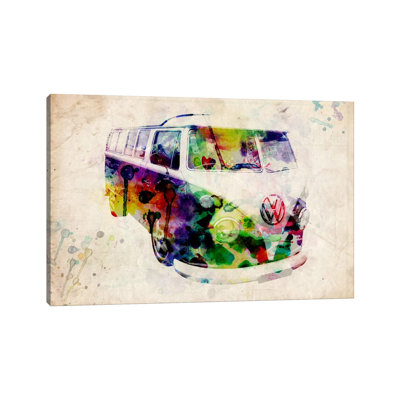 Vw Camper Van (Urban) by Michael Tompsett - Print on Canvas