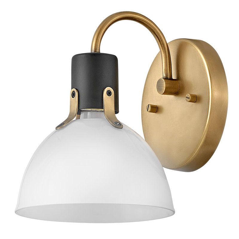 Éclairage pour meuble-lavabo à intensité variable à 1 lumière Argo, Laiton héritage