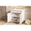 Meuble-lavabo de 30 po avec lavabo en céramique, meuble-lavabo à cadre en bois avec tablette réglable, tiroir à bout, panneaux avant en rotin