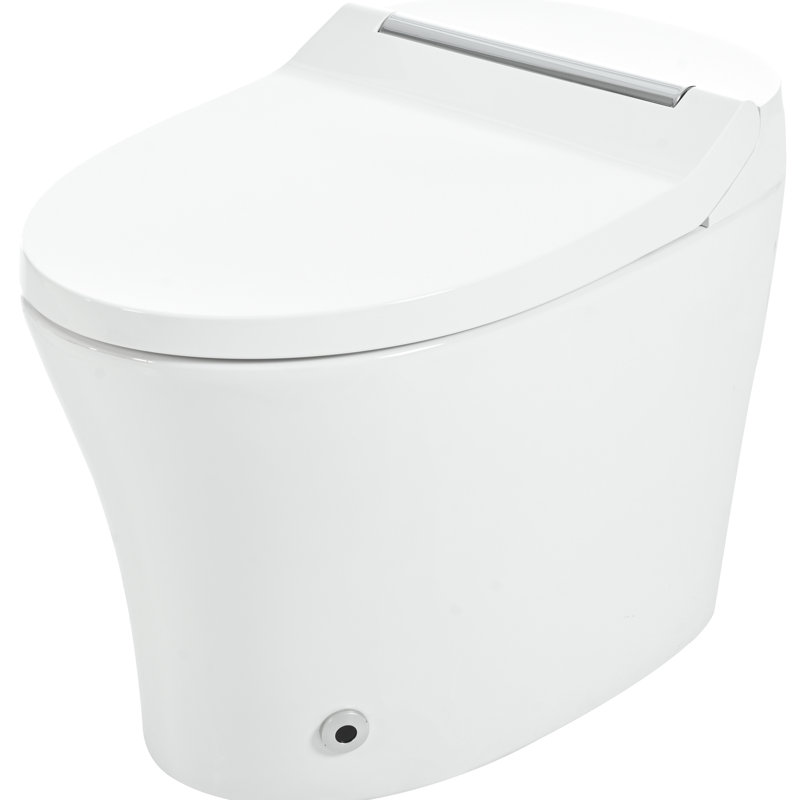 Modern Ceramic Toilet With Adjustable Heated Seat & Strong Flushing Bathroom Night Water Conservation Flush