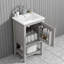 Meuble-lavabo gris 20 po avec lavabo en céramique, porte à fermeture douce et support de rangement, design moderne-1825418705