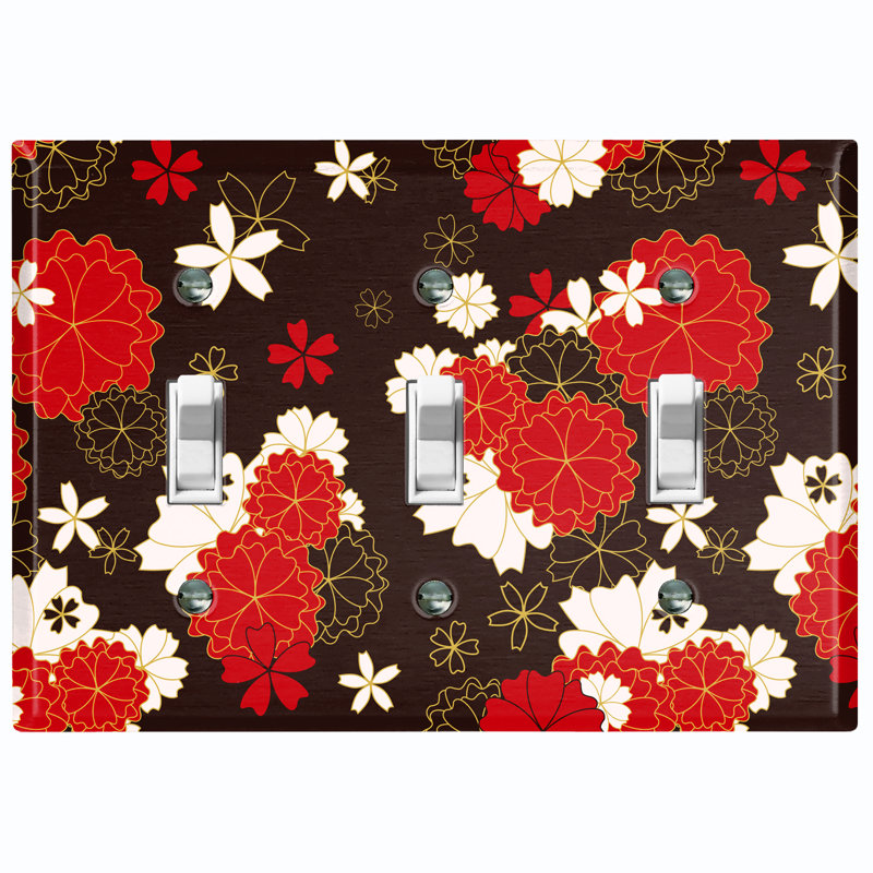 Patterned 3 - Gang Toggle Light Switch Standard Wall Plate