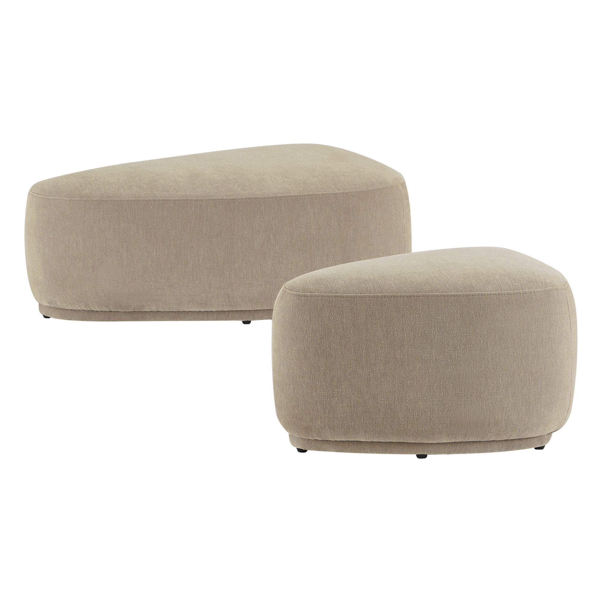 Adna Triangle Cocktail Ottoman (set Of 2), Capri Wicker Chenille