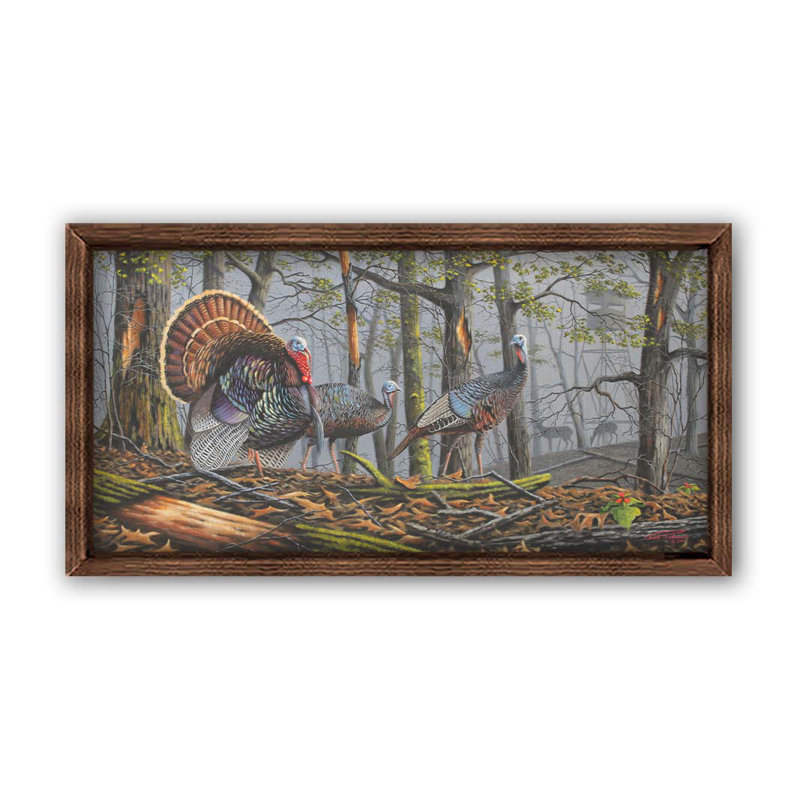 "Trophy Strut" par Geno Pe People sur, Cadre photo noyer, Pas de tapis, H 13,5 po x l 25,5 po x P 1 po